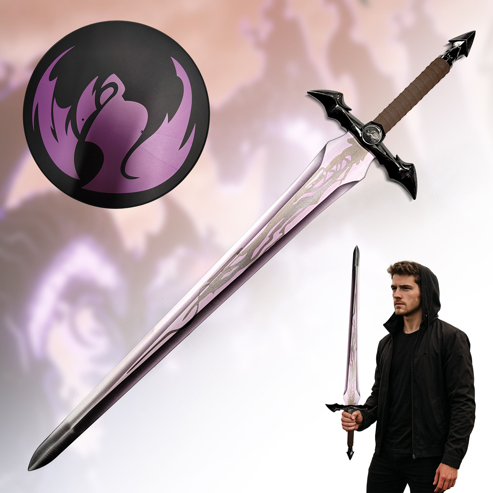 Solo Leveling: Sung Jinwoos "Schwarzes Herz" Dämonenkönig-Langschwert